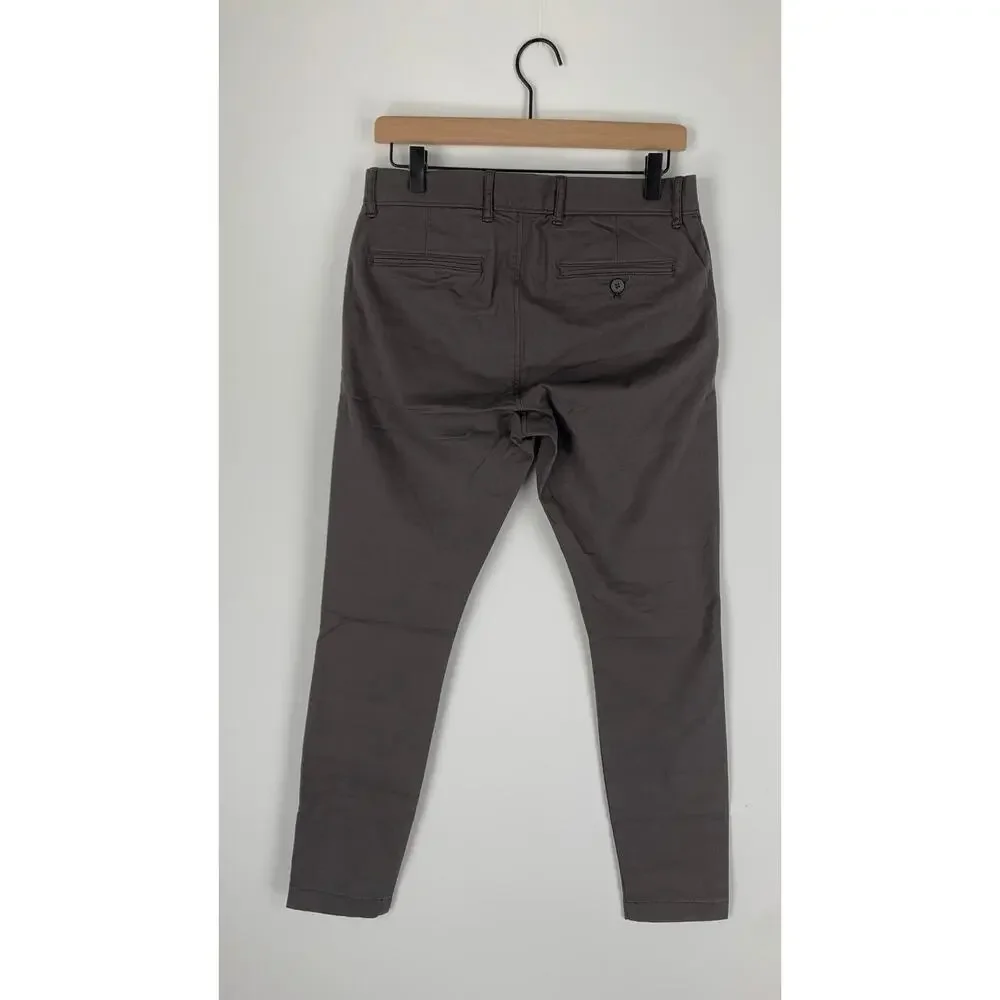 J Crew Mens 250 Skinny Fit Pant Stretch Chino Pants Size 29 x 32 Grey New